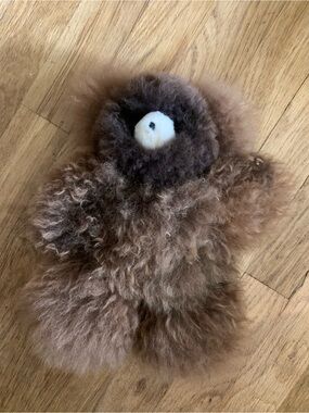 Plush Small Pet Snuggle Toy - Brown Baby Alpaca Fur